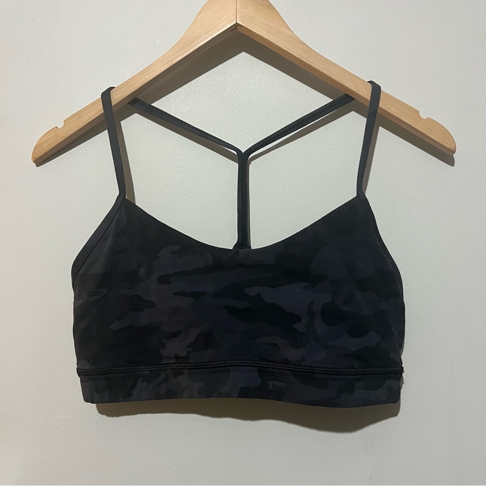 Lululemon Flow Y Bra Grey Camo size 8